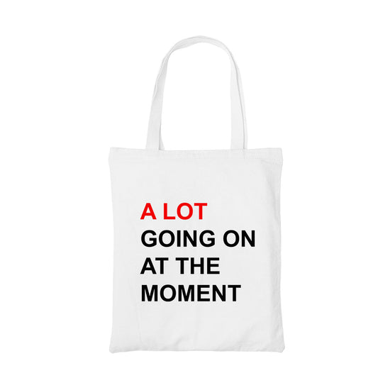 taylor swift a lot going on at the moment tote bag hand printed cotton women men unisex