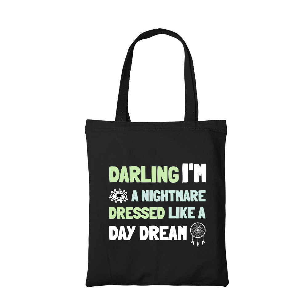 taylor swift blank space typography tote bag hand printed cotton women men unisex