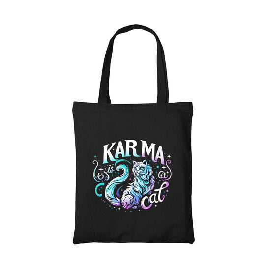 taylor swift karma is a cat tote bag hand printed cotton women men unisex