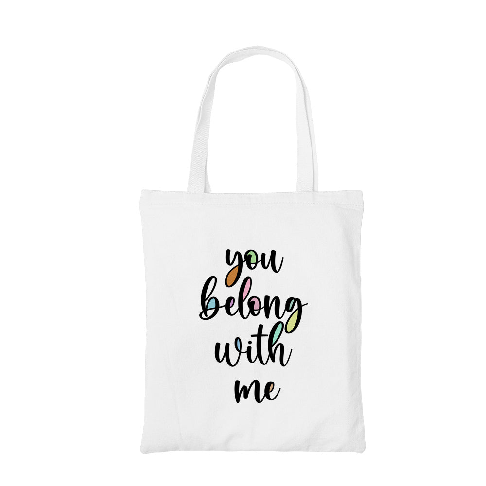 taylor swift you belong with me tote bag hand printed cotton women men unisex