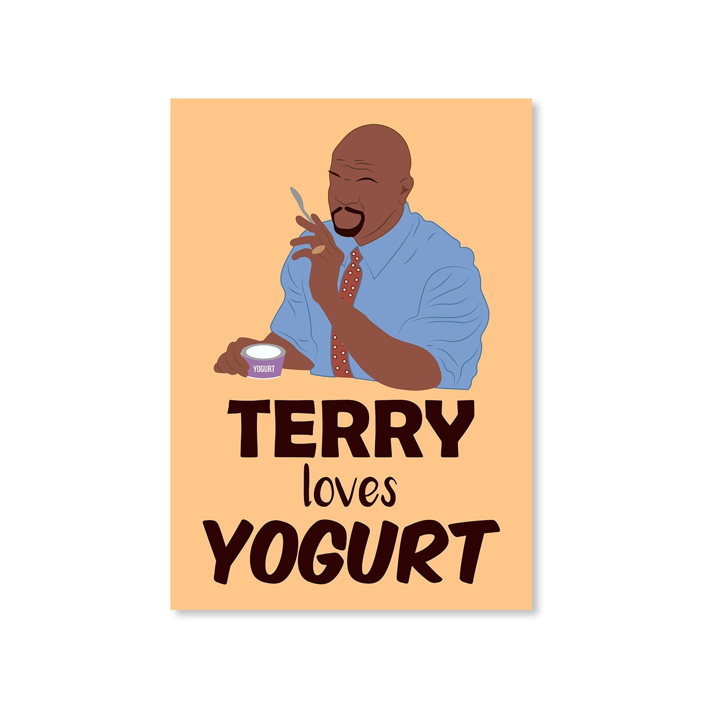 brooklyn nine-nine terry loves yogurt poster wall art buy online india the banyan tee tbt a4 detective jake peralta terry charles boyle gina linetti andy samberg merchandise clothing acceessories