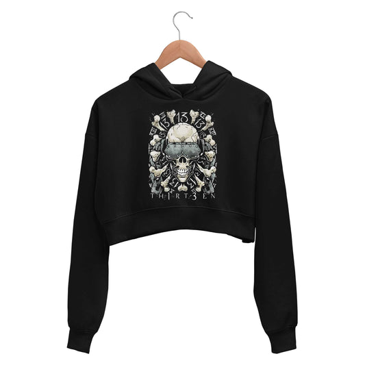 megadeth th1rt3en crop hoodie hooded sweatshirt upper winterwear music band buy online india the banyan tee tbt men women girls boys unisex black