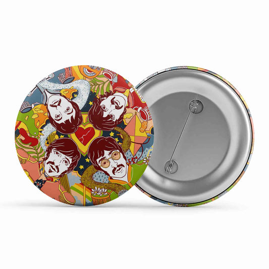 Pop Art The Beatles Badge - Metal Pin Button The Banyan Tee TBT
