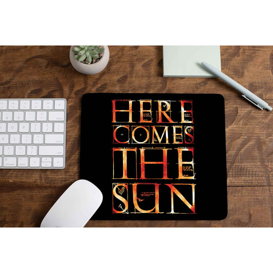Here Comes The Sun The Beatles Mousepad The Banyan Tee TBT Mouse pad computer accessory