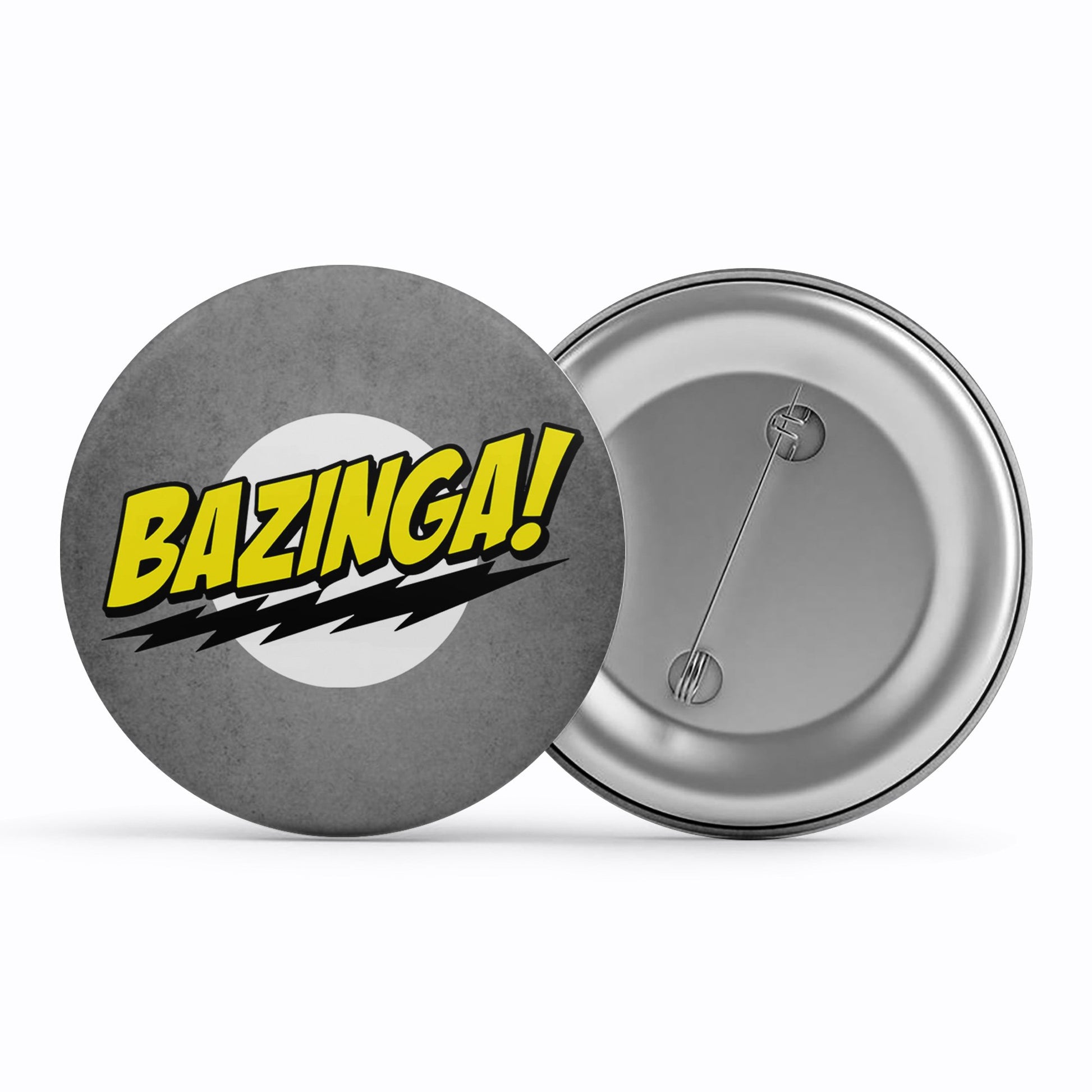 The Big Bang Theory Badge - Bazinga Metal Pin Button The Banyan Tee TBT