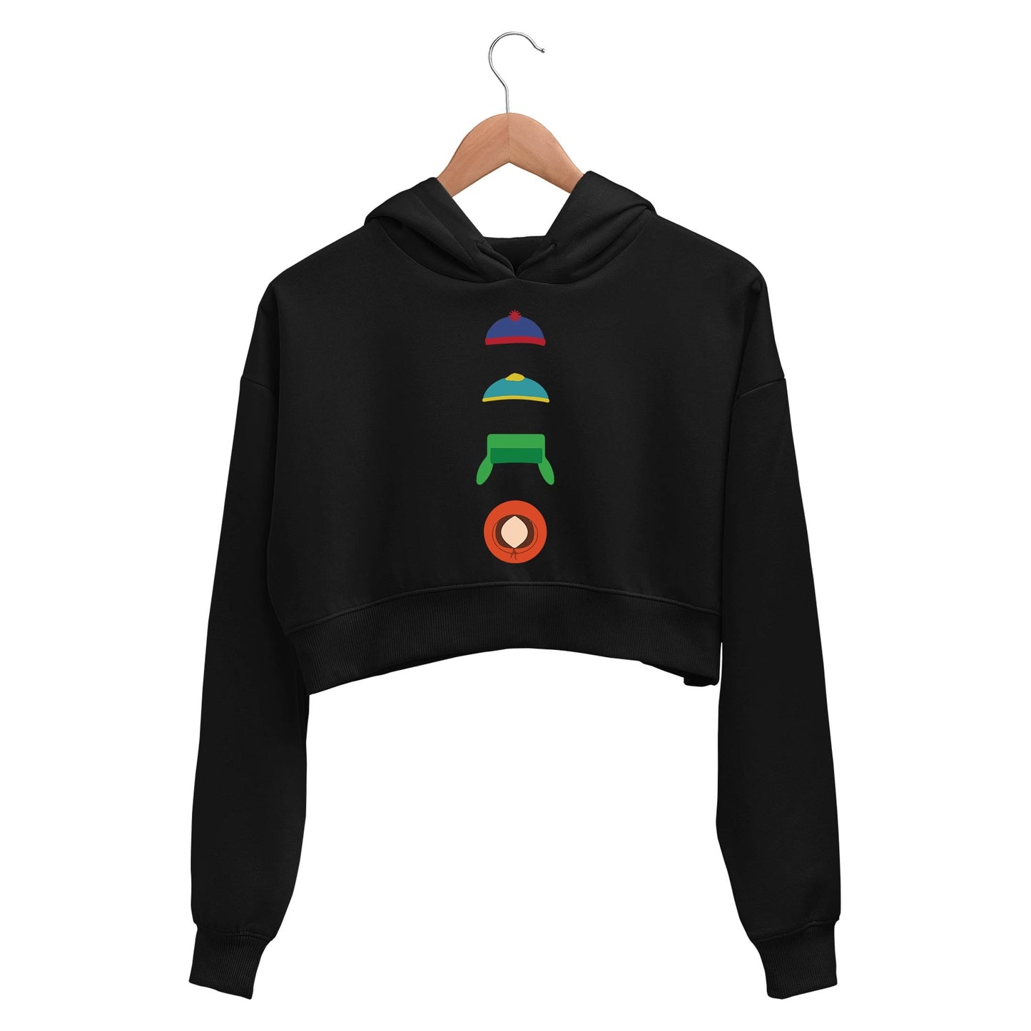 south park the hats crop hoodie hooded sweatshirt upper winterwear tv & movies buy online india the banyan tee tbt men women girls boys unisex black south park kenny cartman stan kyle cartoon character illustration