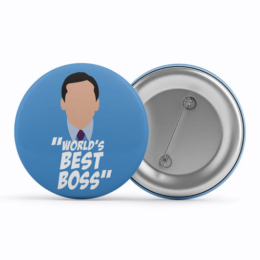 the office world's best boss badge pin button tv & movies buy online india the banyan tee tbt men women girls boys unisex  - michael scott