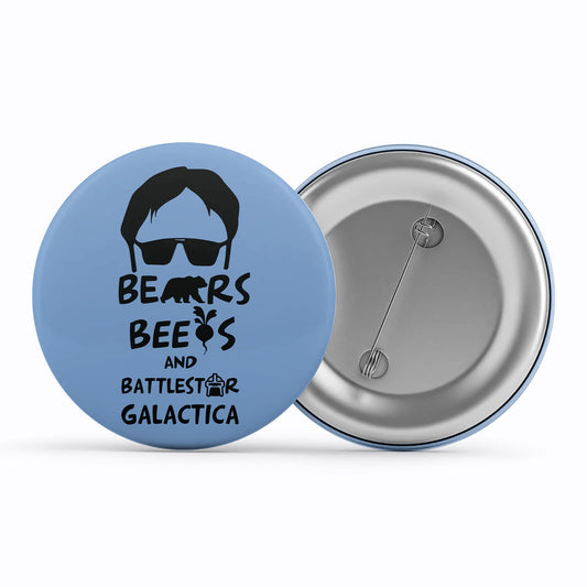 the office bears beets & battlestar galactica badge pin button tv & movies buy online india the banyan tee tbt men women girls boys unisex  - dwight