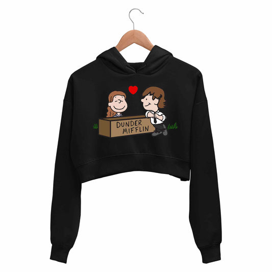 the office jim & pam crop hoodie hooded sweatshirt upper winterwear tv & movies buy online india the banyan tee tbt men women girls boys unisex black