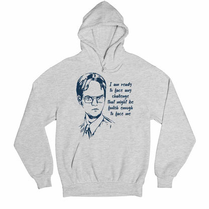 the office dwight hoodie hooded sweatshirt winterwear tv & movies buy online india the banyan tee tbt men women girls boys unisex gray - i am ready to face any challenge