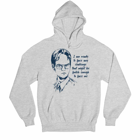 the office dwight hoodie hooded sweatshirt winterwear tv & movies buy online india the banyan tee tbt men women girls boys unisex gray - i am ready to face any challenge