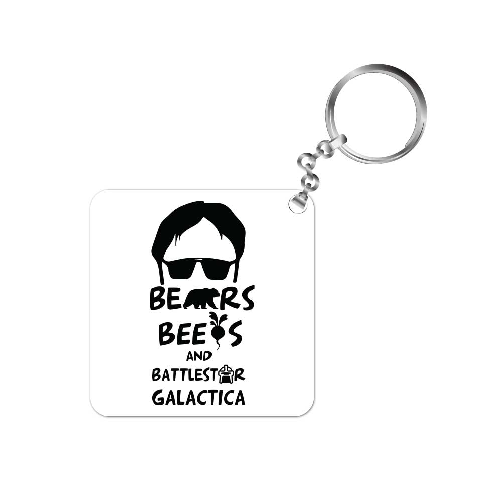 the office bears beets & battlestar galactica keychain keyring for car bike unique home tv & movies buy online india the banyan tee tbt men women girls boys unisex  - dwight