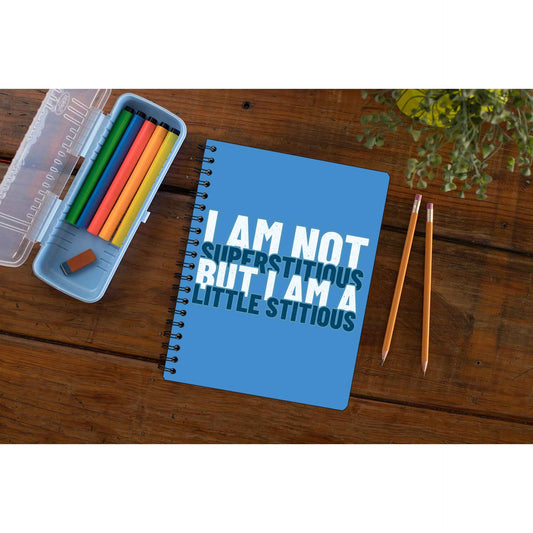 the office i am not superstitious i am a little stitious notebook notepad diary buy online india the banyan tee tbt unruled - michael scott quote
