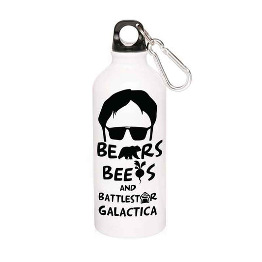 the office bears beets & battlestar galactica sipper steel water bottle flask gym shaker tv & movies buy online india the banyan tee tbt men women girls boys unisex  - dwight
