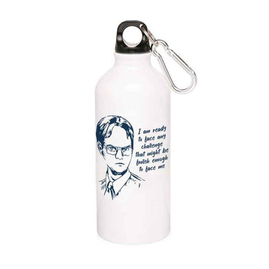 the office dwight sipper steel water bottle flask gym shaker tv & movies buy online india the banyan tee tbt men women girls boys unisex  - i am ready to face any challenge