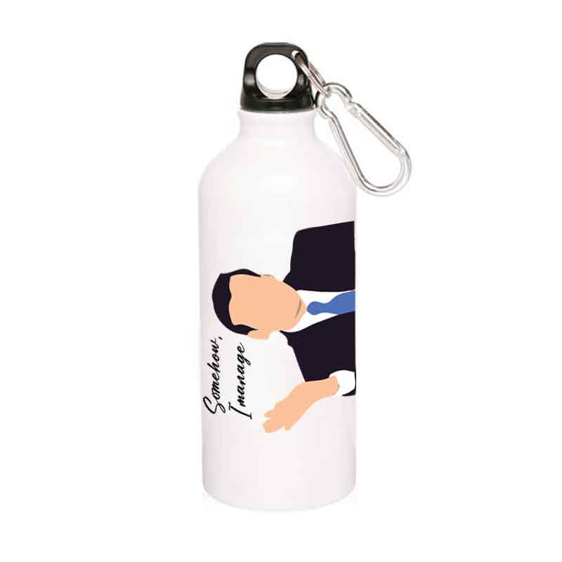 the office somehow i manage sipper steel water bottle flask gym shaker tv & movies buy online india the banyan tee tbt men women girls boys unisex  - michael scott