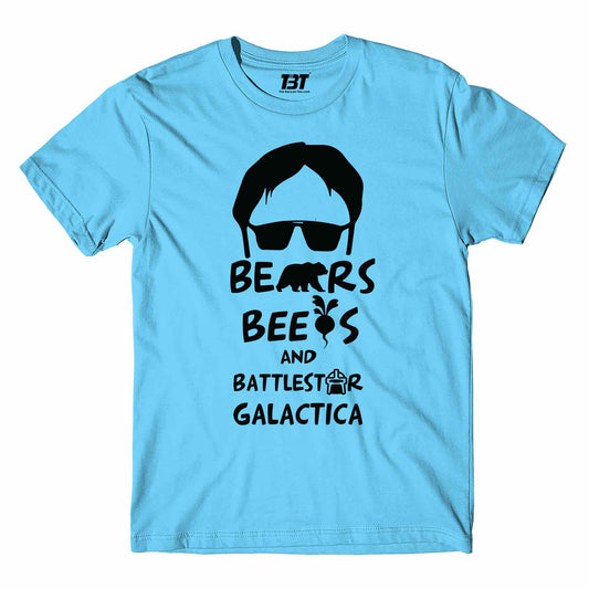 the office bears beets & battlestar galactica t-shirt tv & movies buy online india the banyan tee tbt men women girls boys unisex Sky Blue - dwight