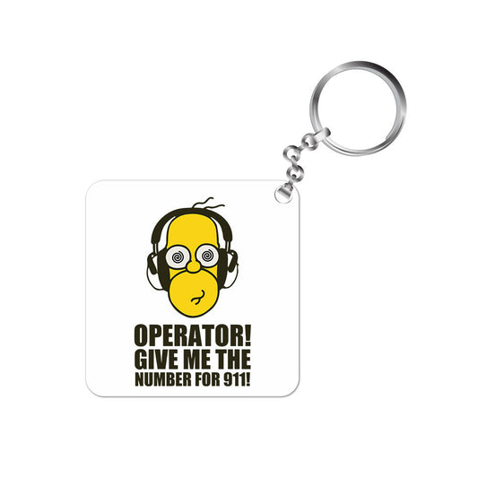 the simpsons number for 911 keychain keyring for car bike unique home tv & movies buy online india the banyan tee tbt men women girls boys unisex  - homer simpson