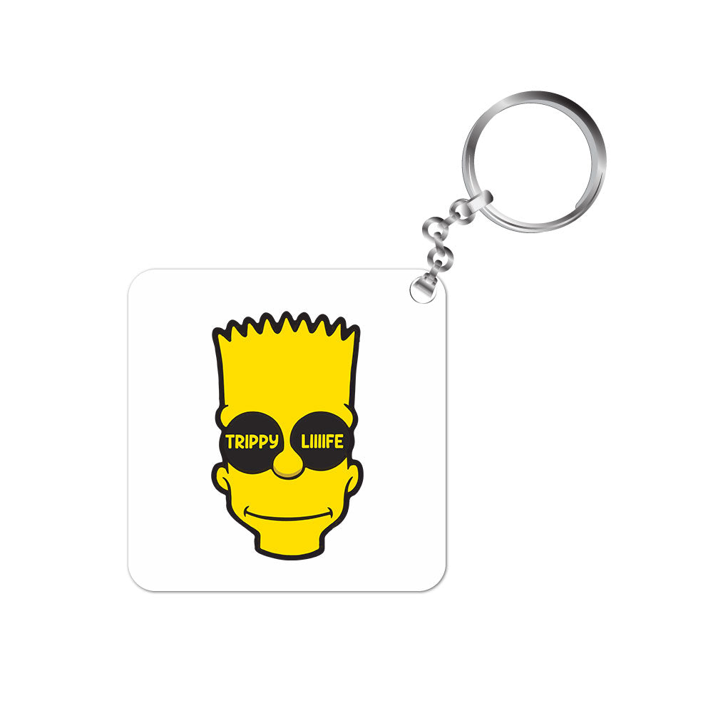 the simpsons trippy life keychain keyring for car bike unique home tv & movies buy online india the banyan tee tbt men women girls boys unisex  - bart simpson