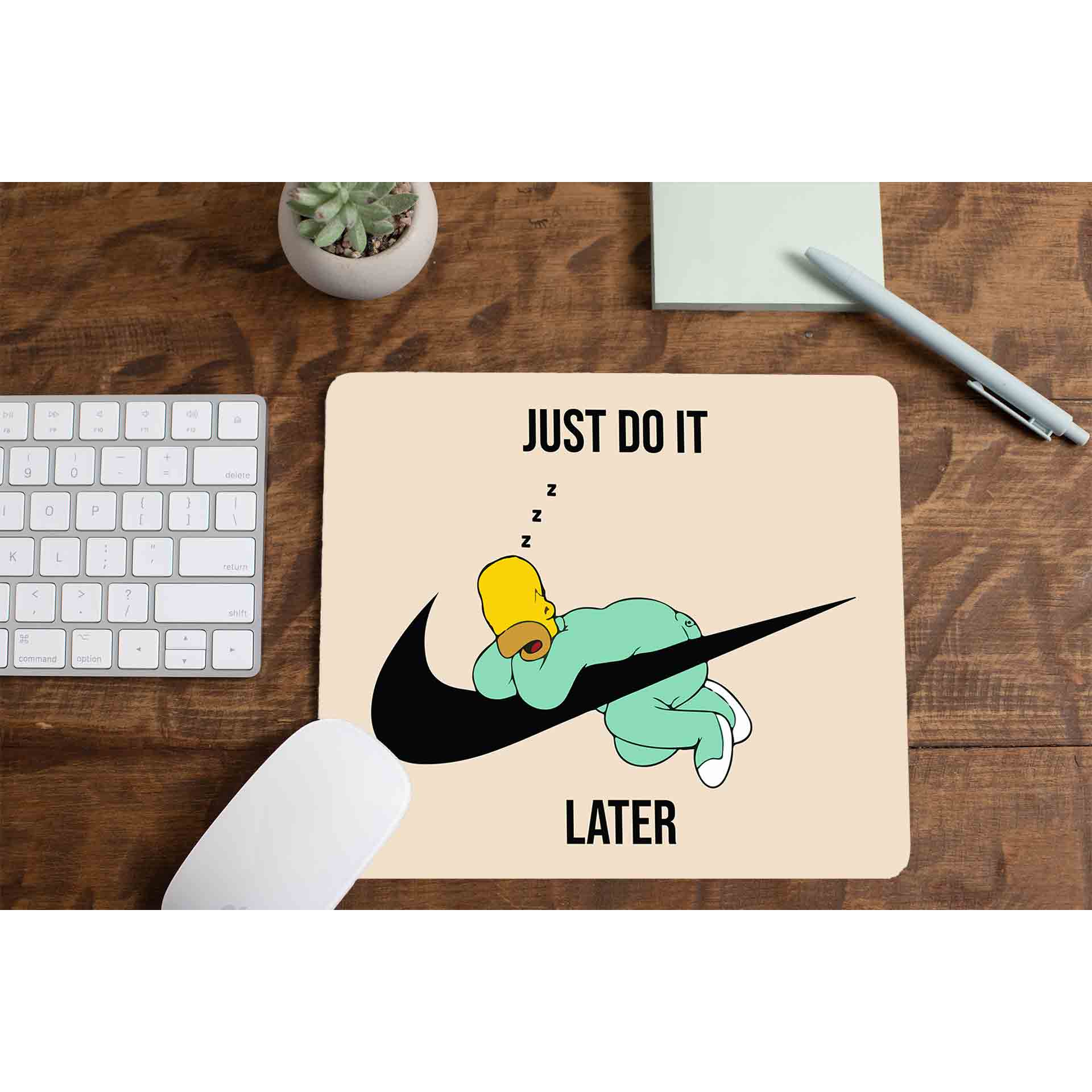 the simpsons just do it later mousepad logitech large anime tv & movies buy online india the banyan tee tbt men women girls boys unisex  - homer simpson