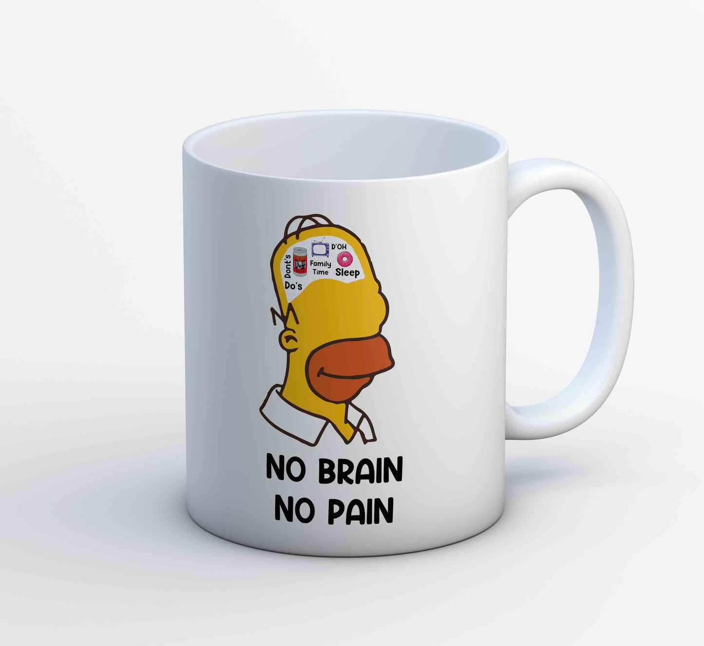 the simpsons no brain no pain mug coffee ceramic tv & movies buy online india the banyan tee tbt men women girls boys unisex  - homer simpson