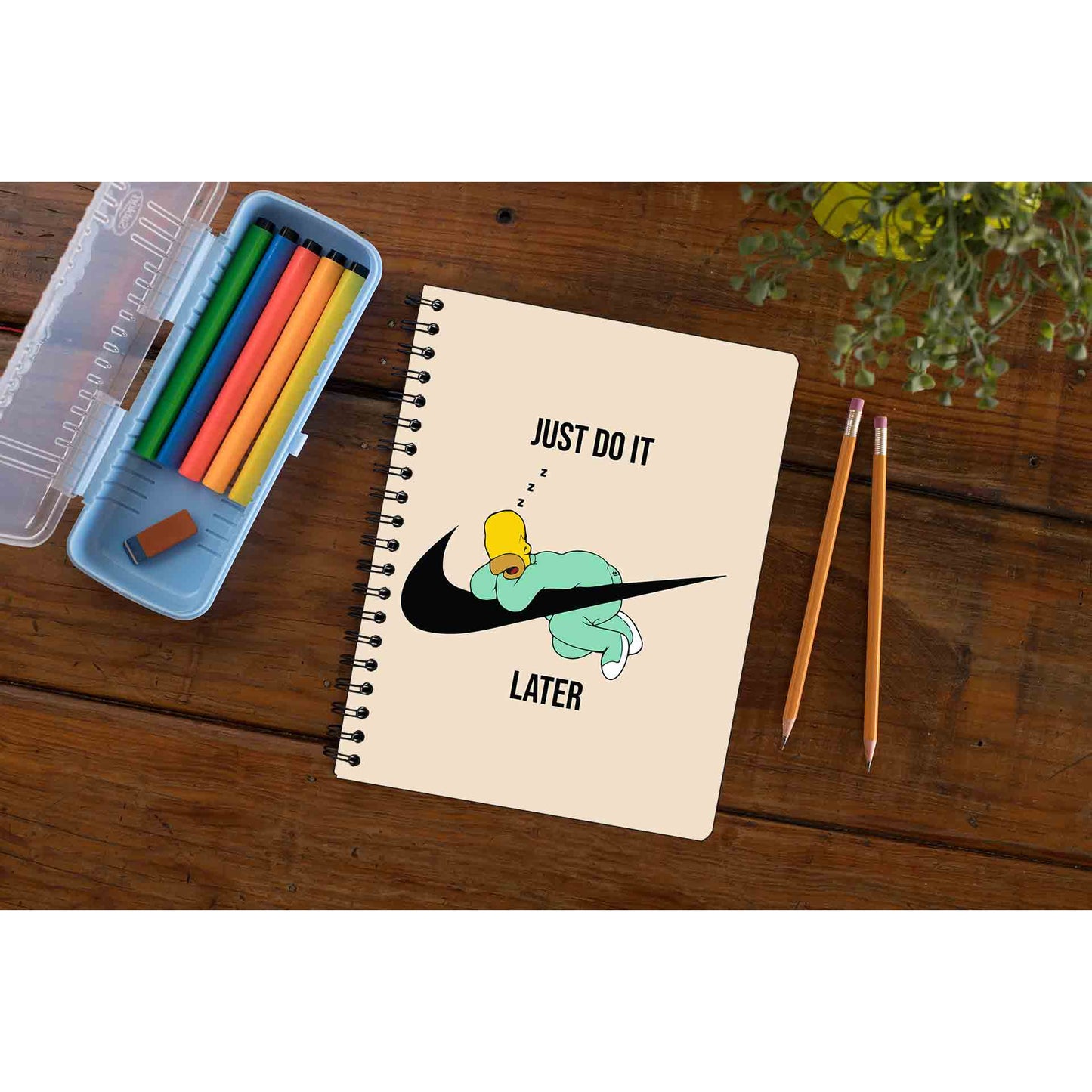 the simpsons just do it later notebook notepad diary buy online india the banyan tee tbt unruled - homer simpson