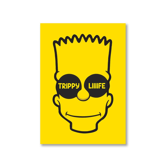 the simpsons trippy life poster wall art buy online india the banyan tee tbt a4 - bart simpson
