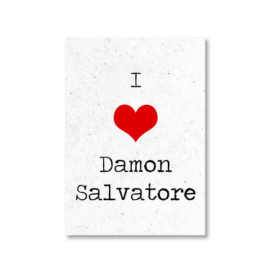 The Vampire Diaries Poster - I Love Damon The Banyan Tee TBT