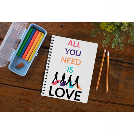 All you need is love The Beatles Notebook - Notebook The Banyan Tee TBT Notepad paper online diary personal girls cute office under 100