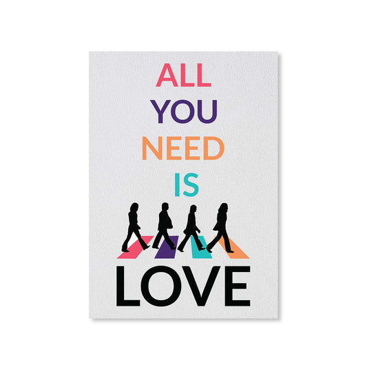 All You Need Is Love The Beatles Poster Posters The Banyan Tee TBT Wall Art unframed framed