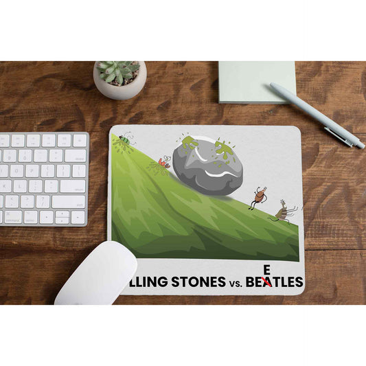 Stones vs. Beetles The Beatles Mousepad The Banyan Tee TBT Mouse pad computer accessory