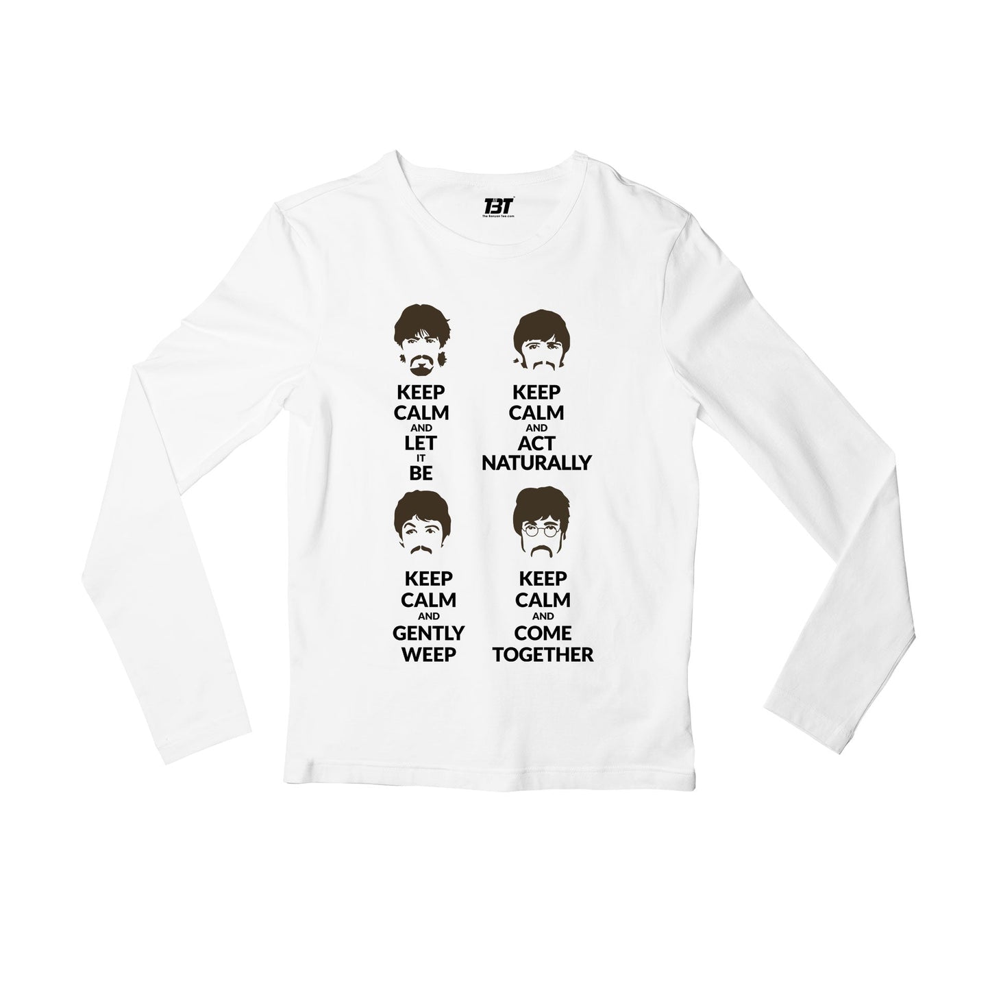 Keep Calm The Beatles Full Sleeves T-shirt Long Sleeves - The Banyan Tee TBT