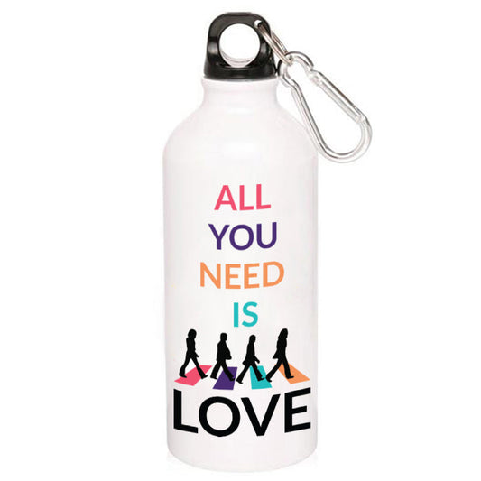 All You Need Is Love The Beatles Sipper Metal Water Bottle The Banyan Tee TBT