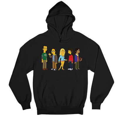 the big bang theory simpsonized hoodie hooded sweatshirt winterwear tv & movies buy online india the banyan tee tbt men women girls boys unisex black