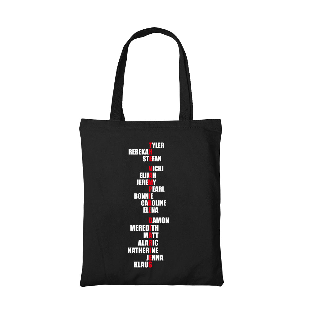 the vampire diaries tvd tote bag hand printed cotton women men unisex