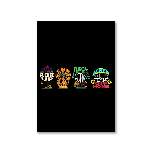 south park typography poster wall art buy online india the banyan tee tbt a4 south park kenny cartman stan kyle cartoon character illustration