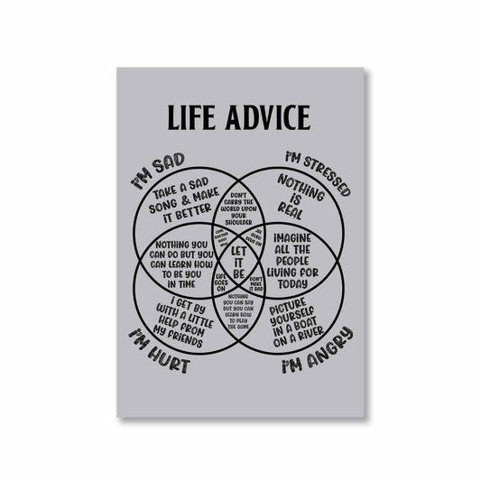 the beatles life advice poster wall art buy online india the banyan tee tbt a4