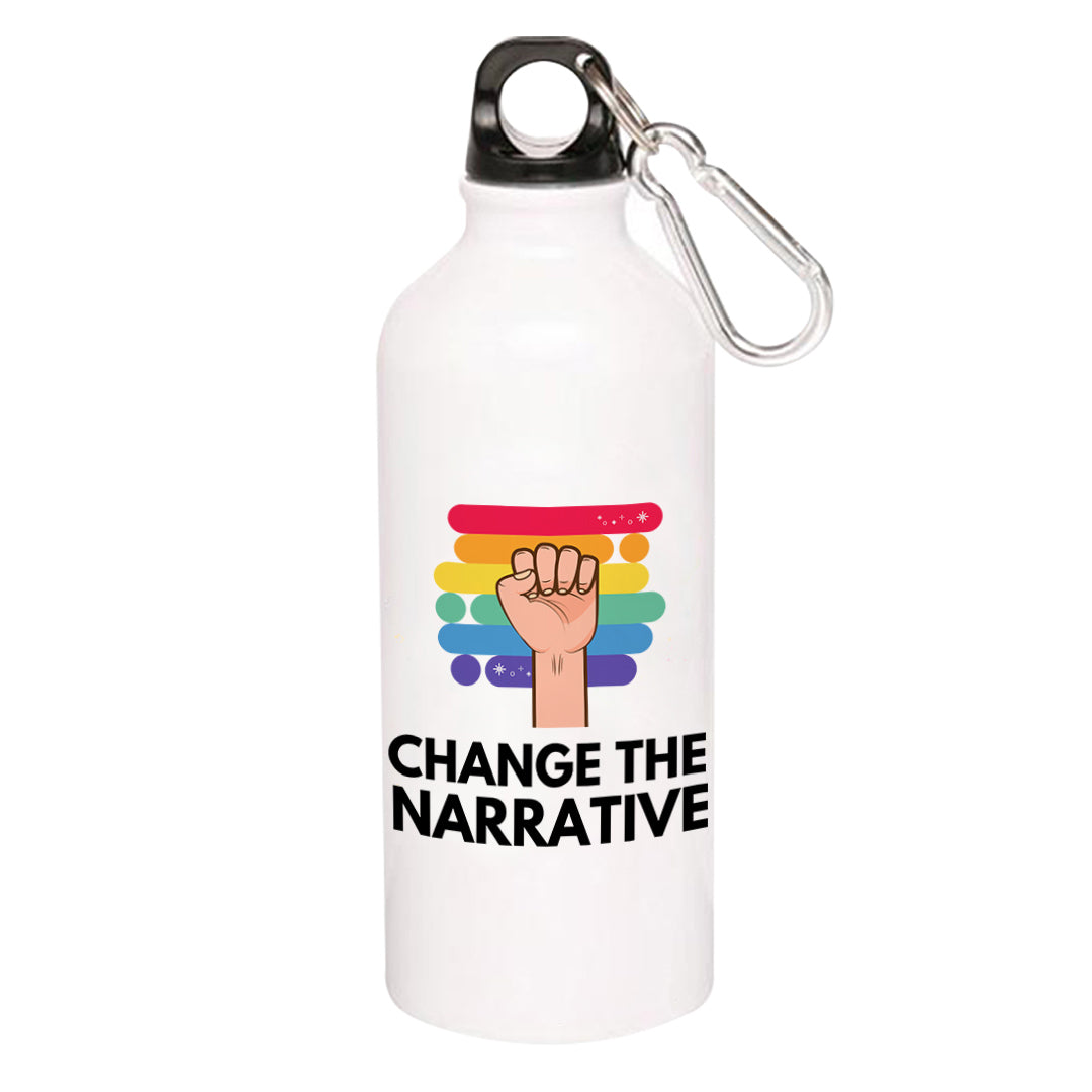 pride change the narrative sipper steel water bottle flask gym shaker printed graphic stylish buy online india the banyan tee tbt men women girls boys unisex  - lgbtqia+