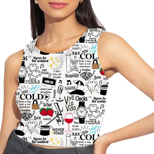 coldplay  all over printed crop tank tv & movies buy online india the banyan tee tbt men women girls boys unisex xs