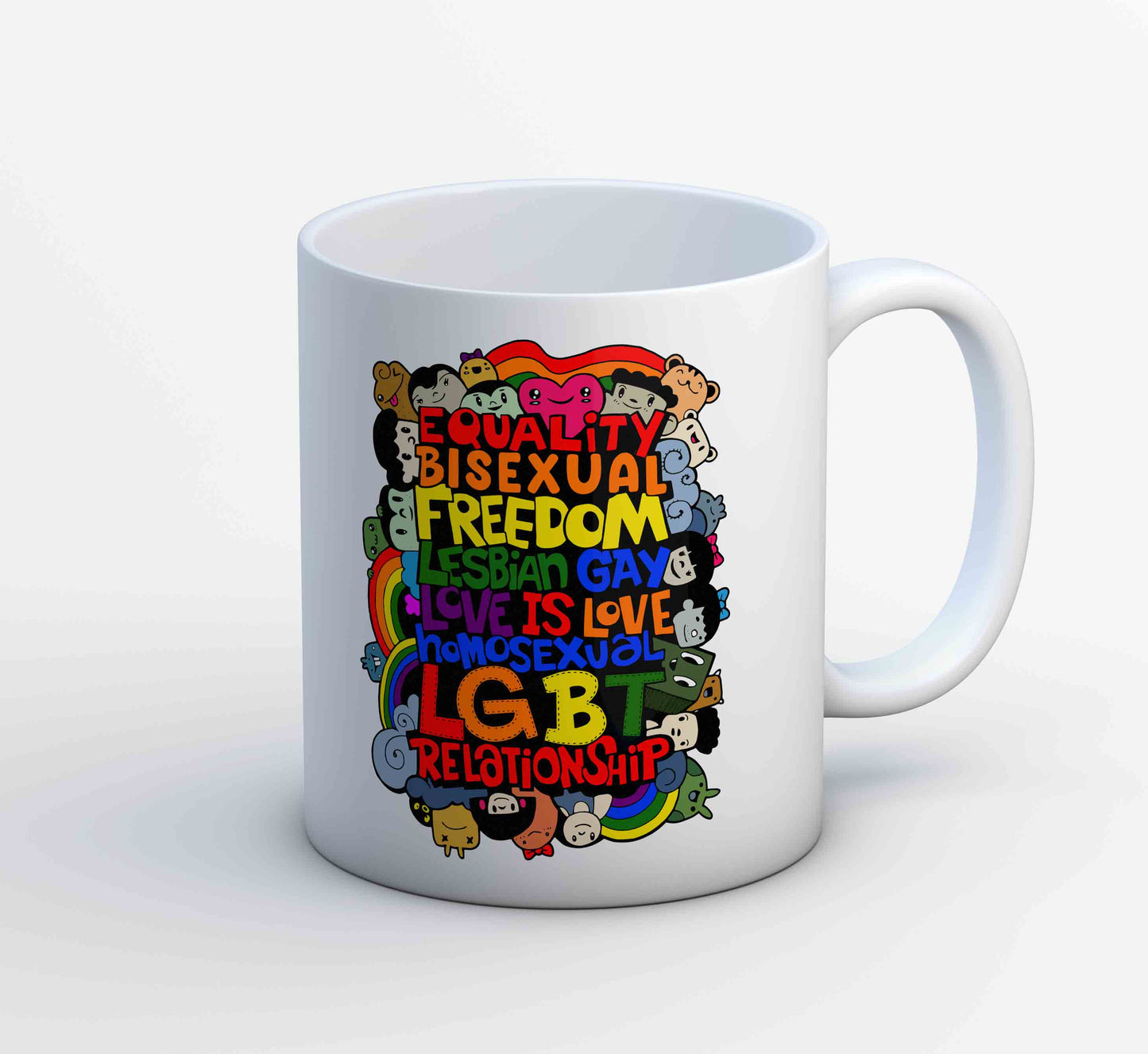 pride doodle mug coffee ceramic printed graphic stylish buy online india the banyan tee tbt men women girls boys unisex  - lgbtqia+