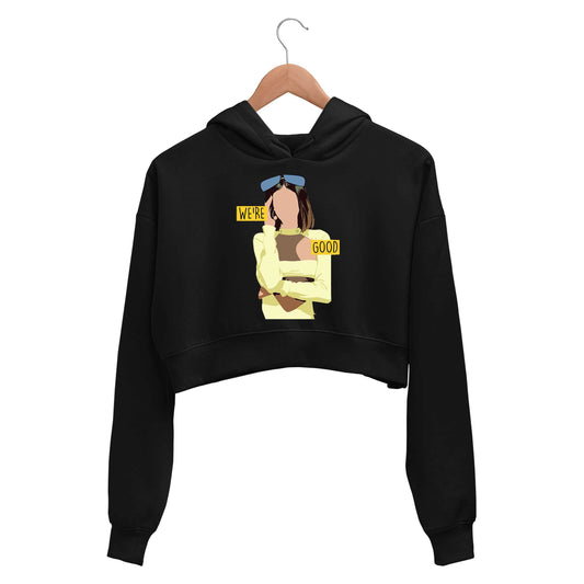 dua lipa we're good crop hoodie hooded sweatshirt upper winterwear music band buy online india the banyan tee tbt men women girls boys unisex black