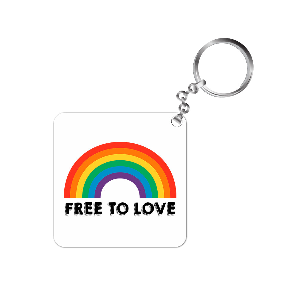 pride free to love keychain keyring for car bike unique home printed graphic stylish buy online india the banyan tee tbt men women girls boys unisex  - lgbtqia+