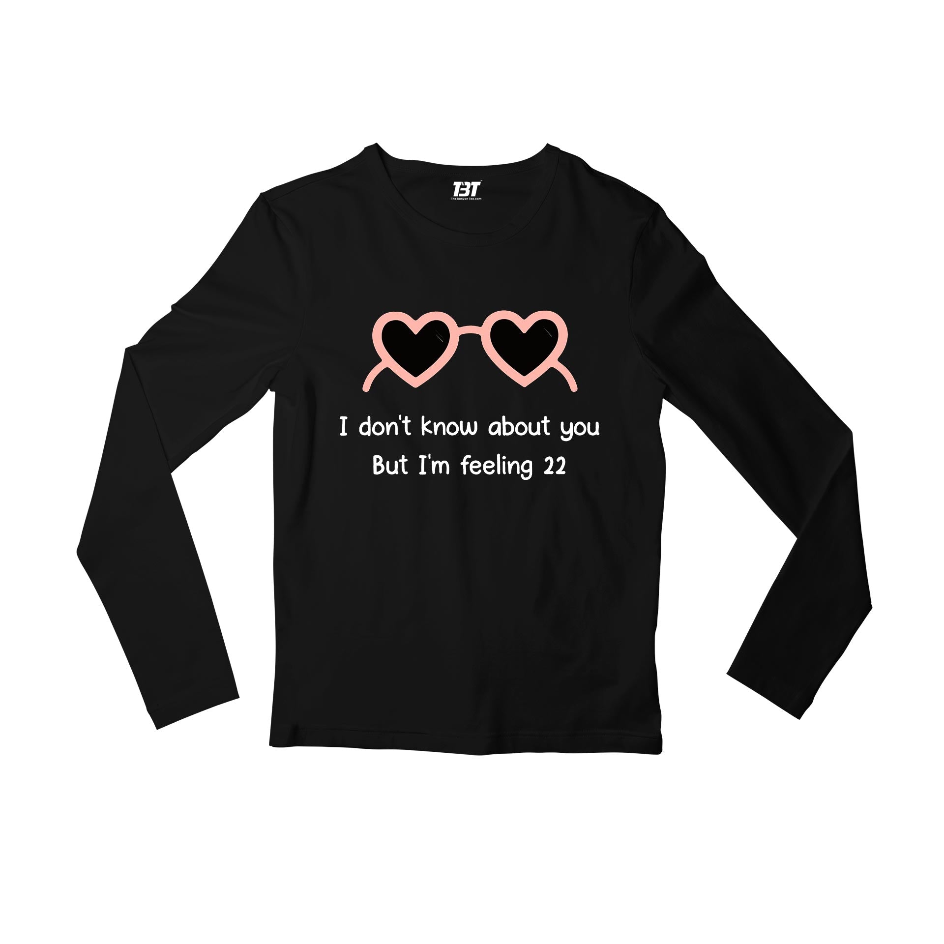 taylor swift 22 full sleeves long sleeves music band buy online india the banyan tee tbt men women girls boys unisex black