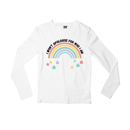 pride i won't apologise for who i am full sleeves long sleeves printed graphic stylish buy online india the banyan tee tbt men women girls boys unisex white - lgbtqia+