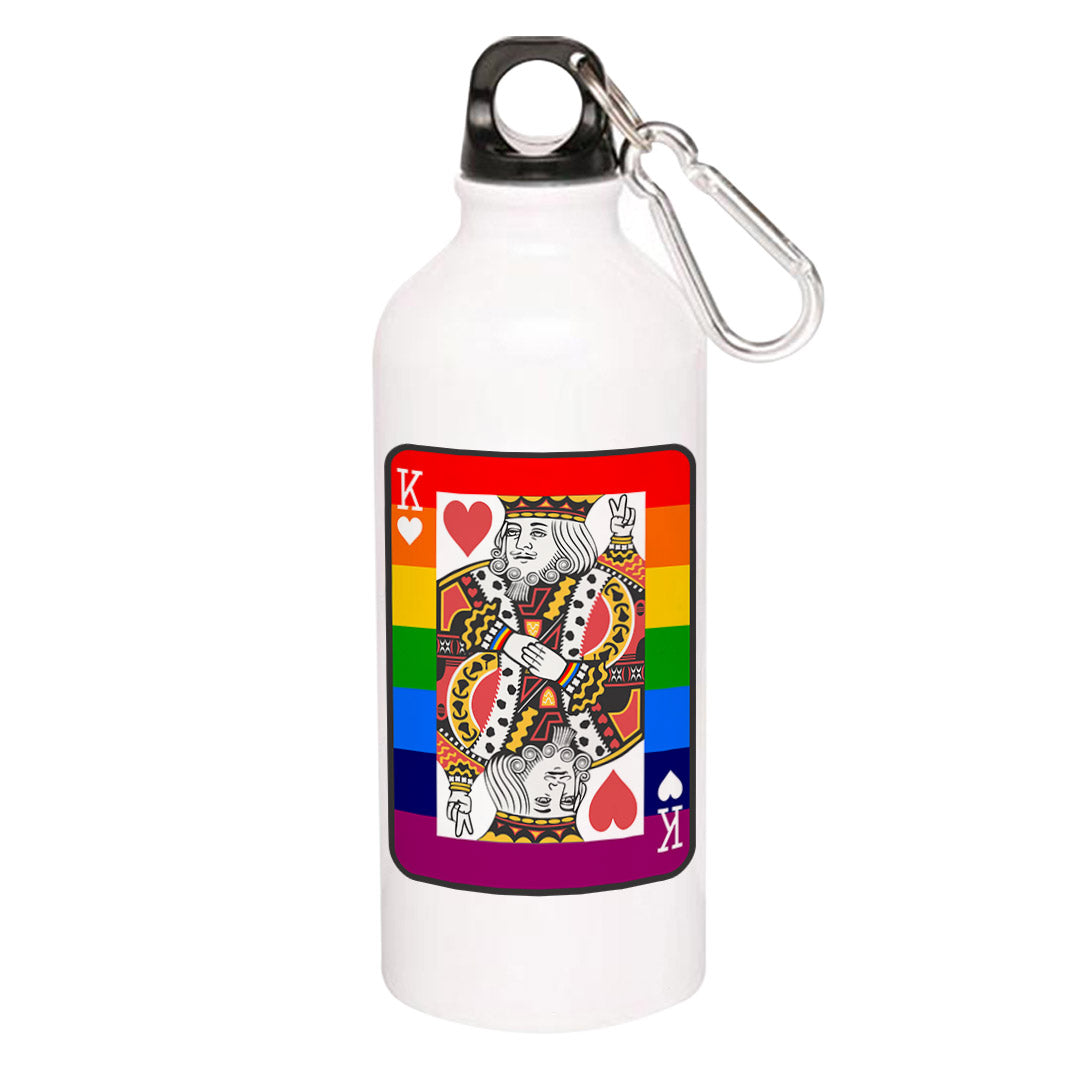 pride the king of hearts sipper steel water bottle flask gym shaker printed graphic stylish buy online india the banyan tee tbt men women girls boys unisex  - lgbtqia+