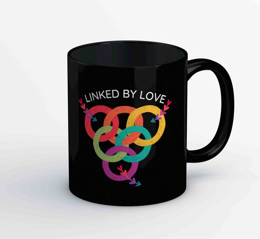 pride linked by love mug coffee ceramic printed graphic stylish buy online india the banyan tee tbt men women girls boys unisex  - lgbtqia+