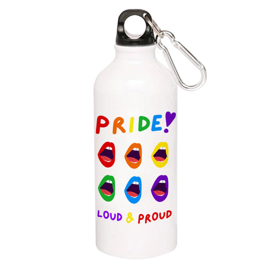 pride loud and proud sipper steel water bottle flask gym shaker printed graphic stylish buy online india the banyan tee tbt men women girls boys unisex  - lgbtqia+