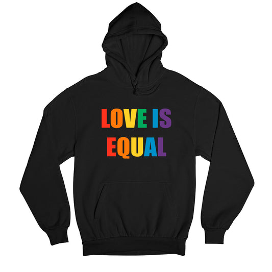 pride love is equal hoodie hooded sweatshirt winterwear printed graphic stylish buy online india the banyan tee tbt men women girls boys unisex black - lgbtqia+