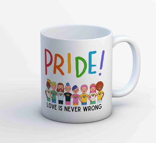 pride love is never wrong mug coffee ceramic printed graphic stylish buy online india the banyan tee tbt men women girls boys unisex  - lgbtqia+