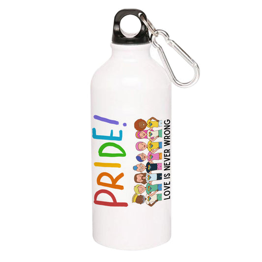 pride love is never wrong sipper steel water bottle flask gym shaker printed graphic stylish buy online india the banyan tee tbt men women girls boys unisex  - lgbtqia+